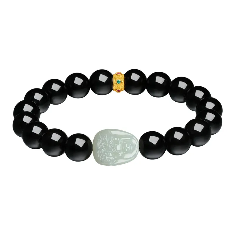 Century Edge Jewelry Hetian Jade Bracelets Pale Greenish White Jade Unisex-5