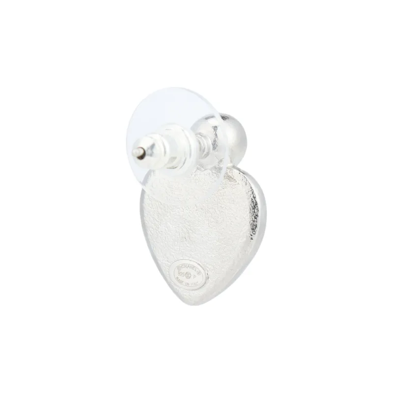 CHANEL Metal Stud Earrings Women's Silver-3