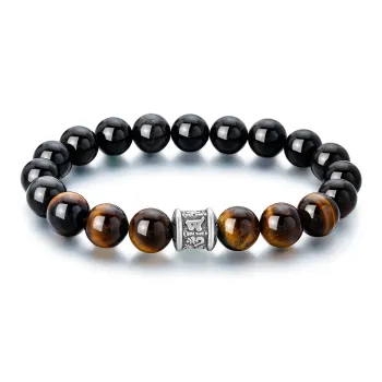 Lao Feng Xiang Natural Obsidian Bracelets Unisex