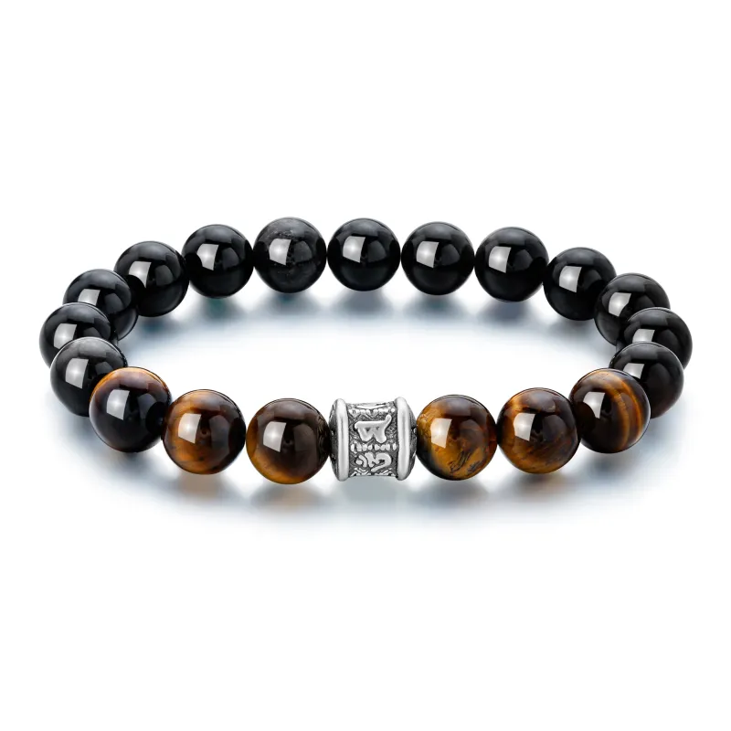 Lao Feng Xiang Natural Obsidian Bracelets Unisex-0