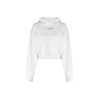 SPORTY & RICH Slogan print Mélange effect Hoodie