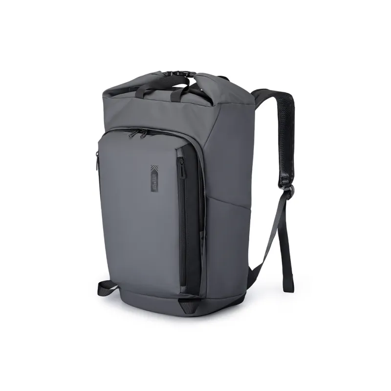 KINGSONS Polyester With Microfiber Backpack Large Size Men's Black/Gray-3