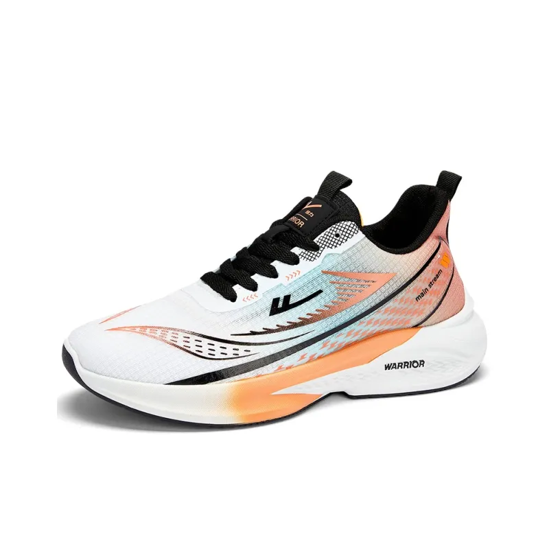 Warrior Low Top Running Shoes Men's White Lake Blue Orange-1