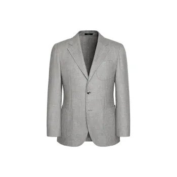 SKARO Business Suit Men's Light Gray Fishbone Pattern SKV1171
