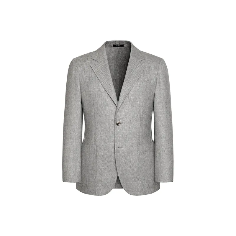 SKARO Business Suit Men's Light Gray Fishbone Pattern SKV1171-0