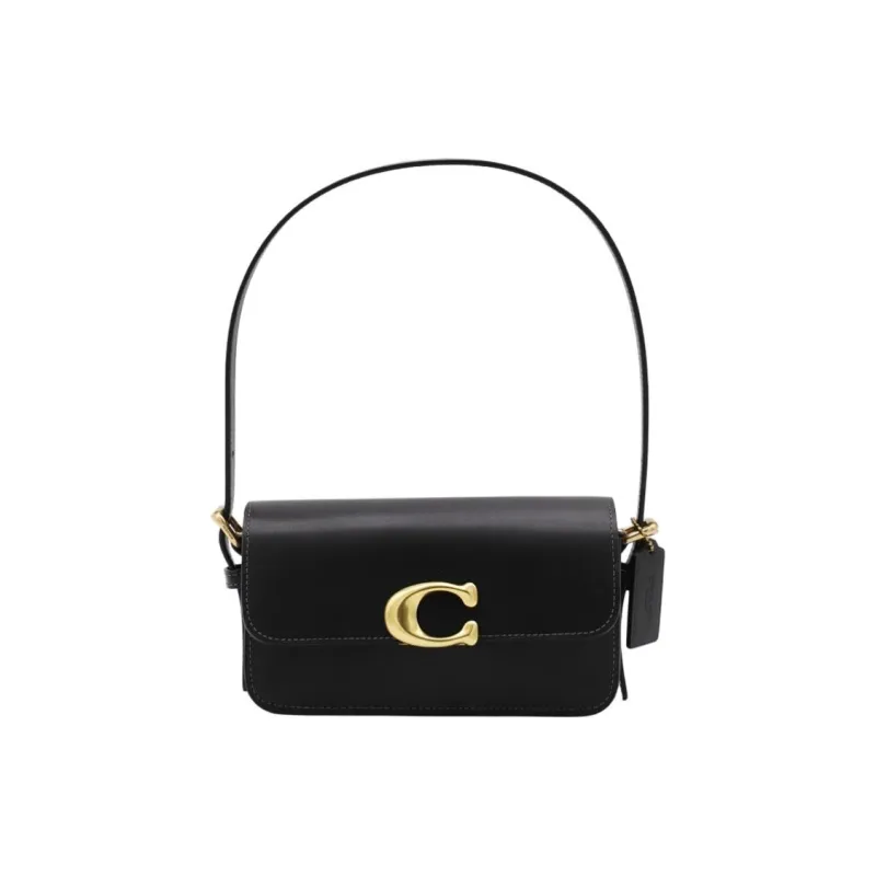 COACH Cow Leather One Shoulder Handbag Women's Black-0