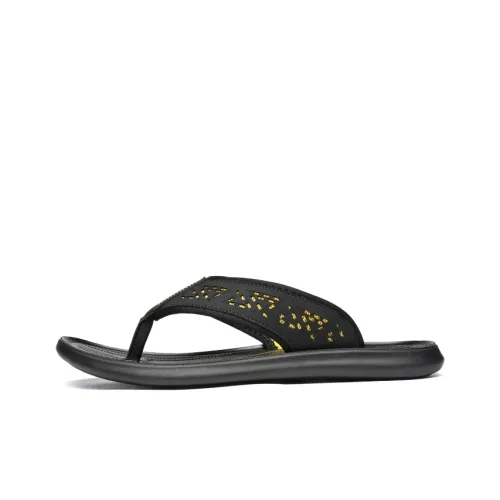 HD Abrasion Resistant Slip Resistant Quick Dry Flip Flops Men's Black Yellow