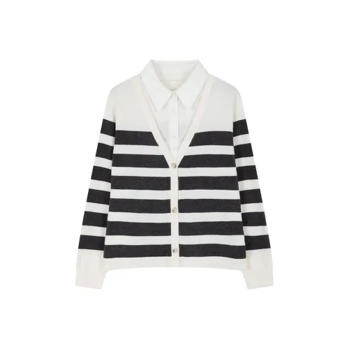 IHIMI Knitwear Women's Black White Stripes