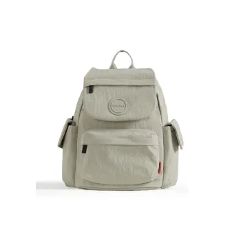 MIXI Fabric Backpack Medium Size Unisex Rock Soil Brown/Mist White/Dark Gray/Bean Gray Green/Smoke Purple