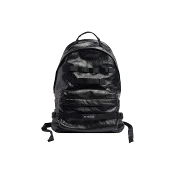 Balenciaga Army Lambskin Backpack Medium Size Men's Black