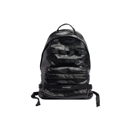 Balenciaga Army Lambskin Backpack Medium Size Men's Black