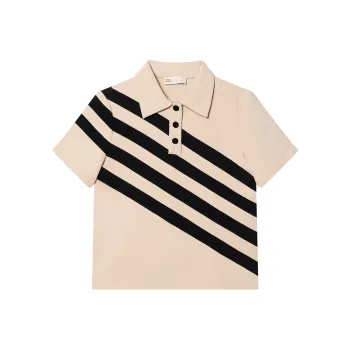 TORY BURCH SS23 Polo Shirt Women's Sandy Beige