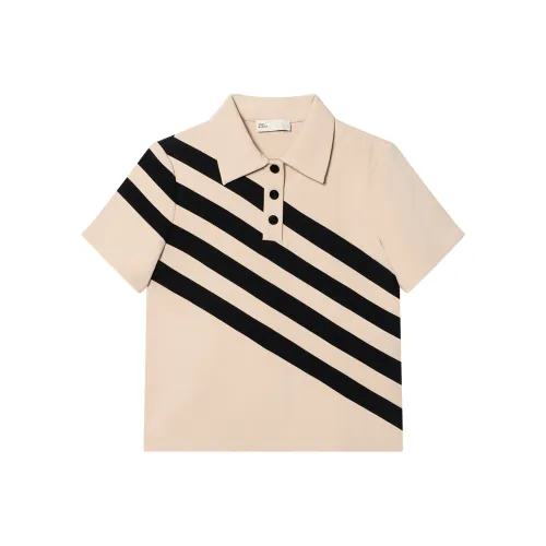 TORY BURCH SS23 Polo Shirt Women's Sandy Beige