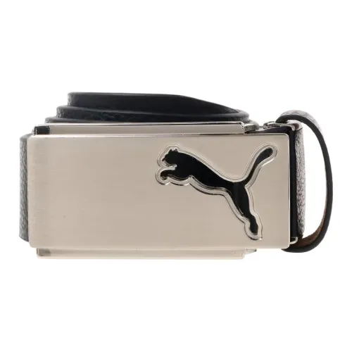 PUMA Full Grain Cow Leather, Leather Belts Men's Black 