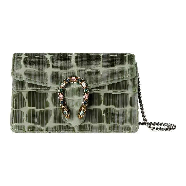 GUCCI Dionysus Velvet Wallets Shoulder Bag Crossbody Bag Extra Mini Women's Green-0