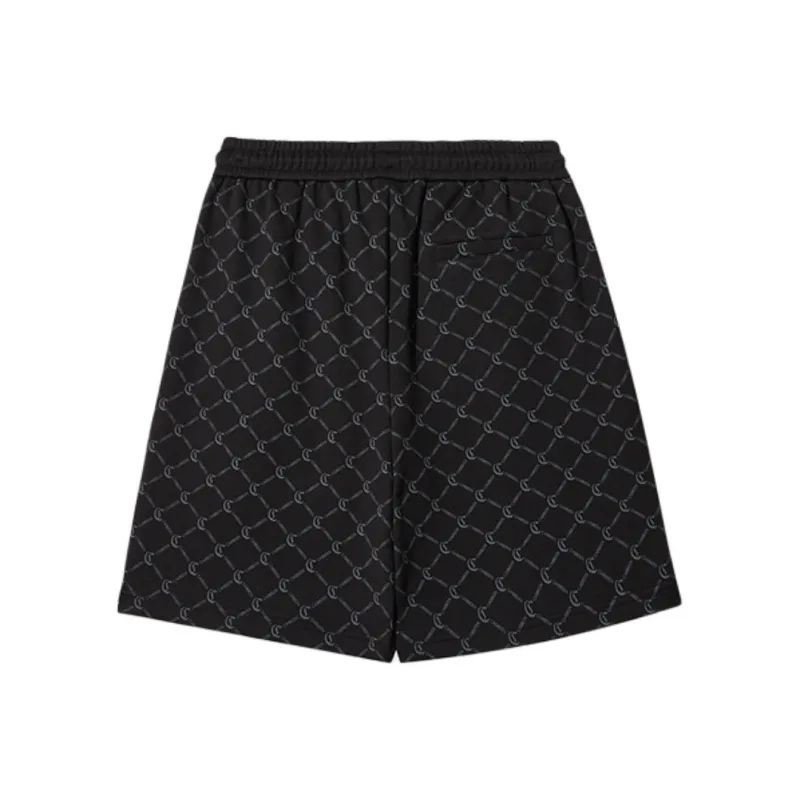 Cabbeen Casual Shorts Trendy Brand 100% Cotton Monogram All over Print Knee Length Pants Men's-4