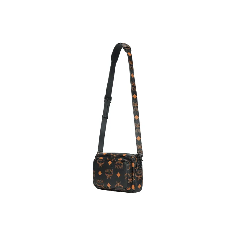 MCM Canvas Sling Bag Trumpets Unisex Black-1