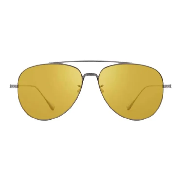 PULAIS Pure Titanium Β Titanium Aviator Sunglasses Unisex Gunmetal-1