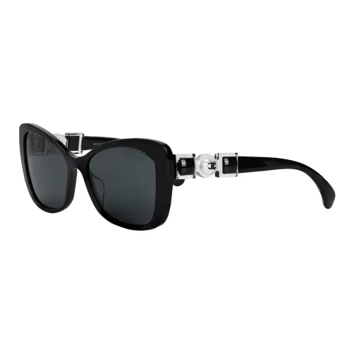 CHANEL Butterfly Sunglasses Unisex Black