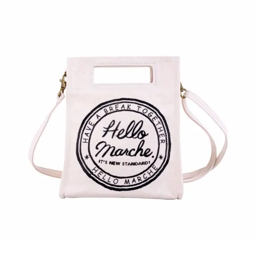 Hello Marche Canvas Bag, Handbag Regular Unisex Multicolor