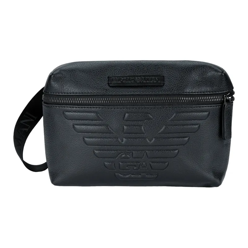 EMPORIO ARMANI Polyester With Polyurethane Shoulder Bag, Crossbody Bag Regular Men's Marine Blue-0