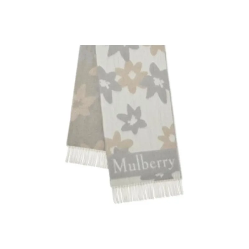 Mulberry Wool Knit Scarves Women's Light Gray-2
