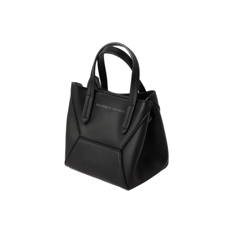 Brunello Cucinelli Calfskin Crossbody Handbag Mini Women's Black-2