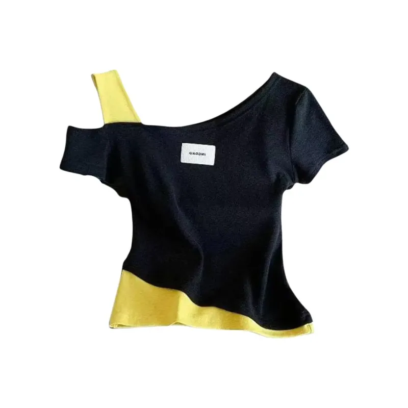 XUANSHU Drop Shoulder Sleeve T Shirt Women's-6