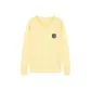 Yellow Sweater Knitted Fabric with S Letter Badge