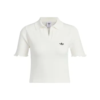 Adidas Originals Knit Polo Shirt Polo Shirt Women's White
