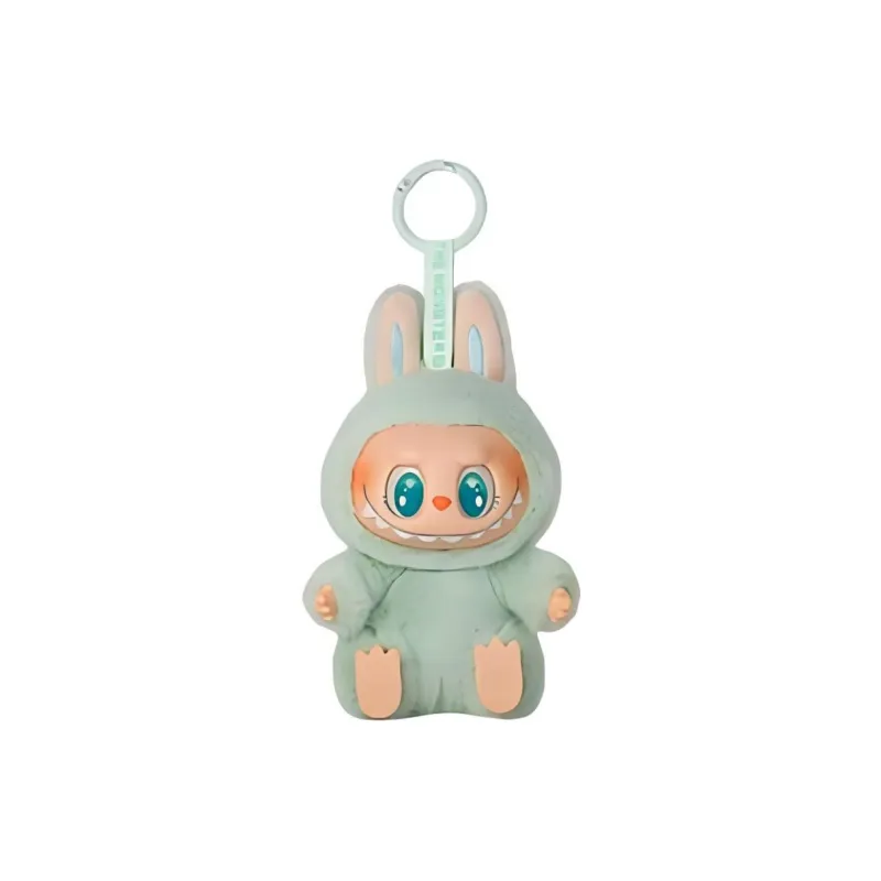 [Modified Doll] POP MART Labubu THE MONSTERS Sitting Party Collection, Confirmed, Denim Puppy, Cute Hang Tag Box 15cm-3