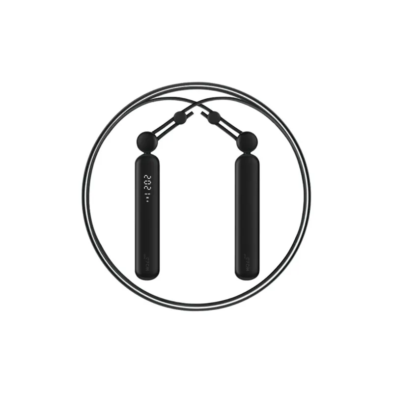WOLONOW Smart Counting Jump Ropes Adults Plastic ABS Plastic PC Controller TPU+Steel Wire Rope 3m Black-0