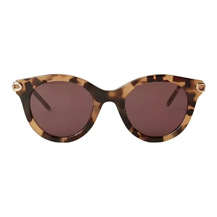 Mulberry Brass Resin Irregular Shape Sunglasses Women's Turtle Shell Color-1