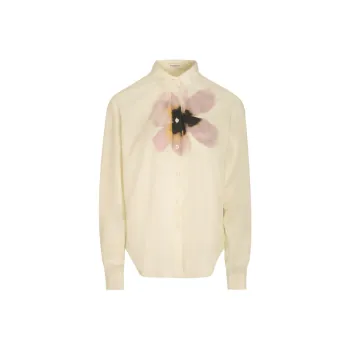 Little Pull Shirt Women's Light Yellow Print