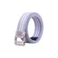 Gray with Silver Buckle, White Stripes