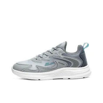 Warrior Wear resistant, Lightweight, Breathable, And Non slip. Low Top Casual Running Shoes Men's Gray White