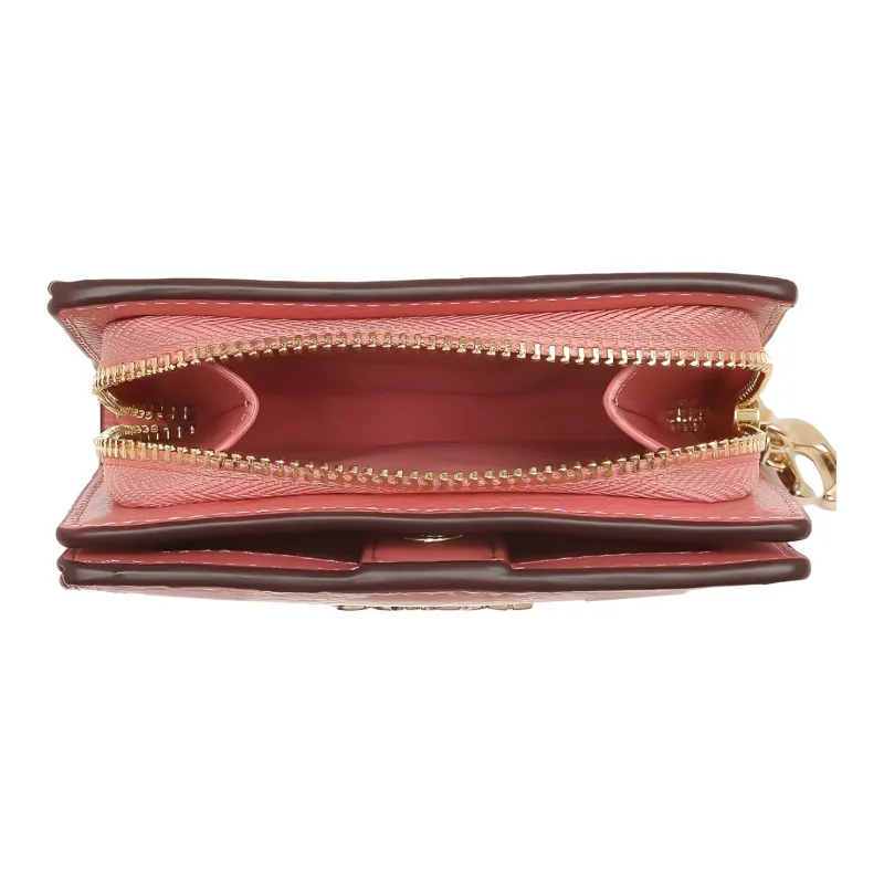 COACH Snap Wallet Leather Wallet Mini Women's Toffee Pink-4