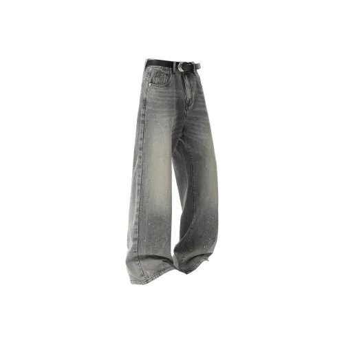 GY.VG Jeans Unisex Distressed Gray