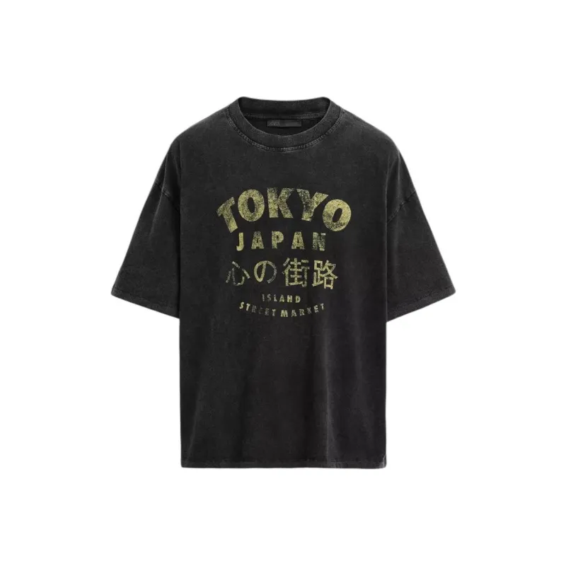 ZARA T Shirts Men Black-0