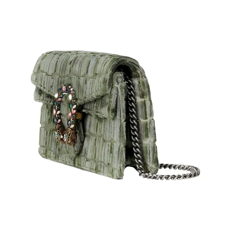 GUCCI Dionysus Velvet Wallets Shoulder Bag Crossbody Bag Extra Mini Women's Green-2