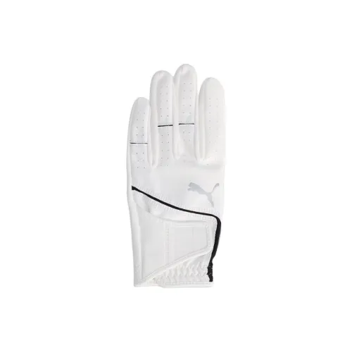 PUMA Synthetic Leather, Polyester, Polyurethane Sports Gloves Unisex White