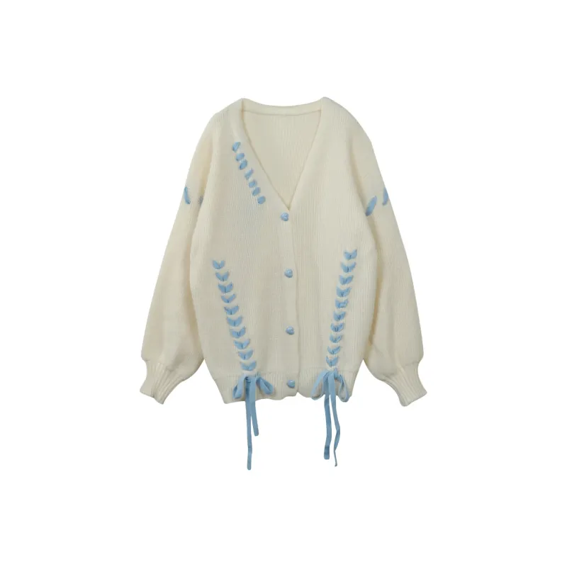 EOEI Knitted Fabric Cardigan Women's-0
