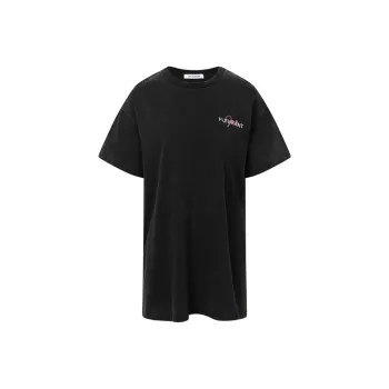 JAC FLEURANT Drop Shoulder Sleeve T Shirt Women's Black