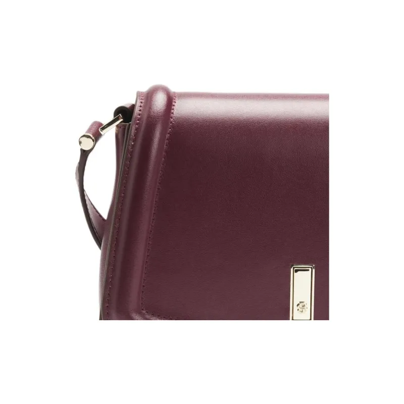 HUGO BOSS Leather Shoulder Bag, Crossbody Bag Regular Women's Dark Red-5