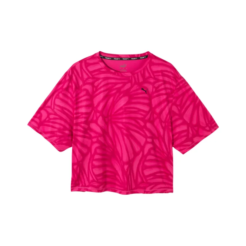 PUMA TRAIN FAV AOP T Shirt Women's Rose Red-0