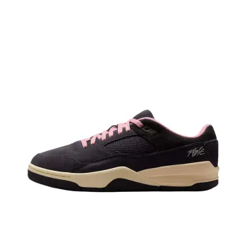 Jordan FLIGHT COURT Anti Slip Wear Resistant Low Top Vintage Basketball Shoes Men's Black Pink