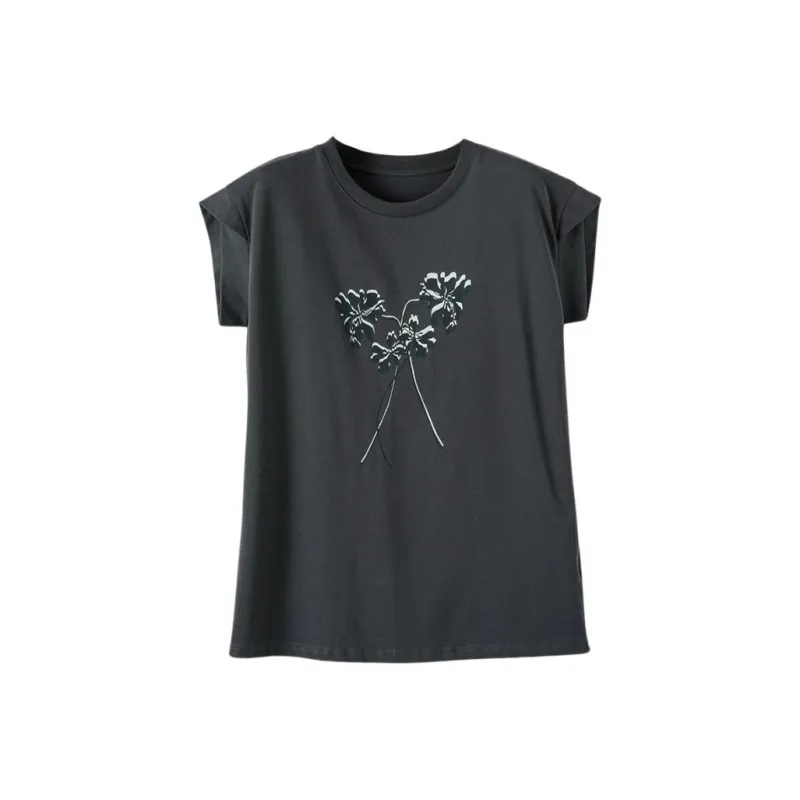 Late White T Shirt Women's Dark Gray-0