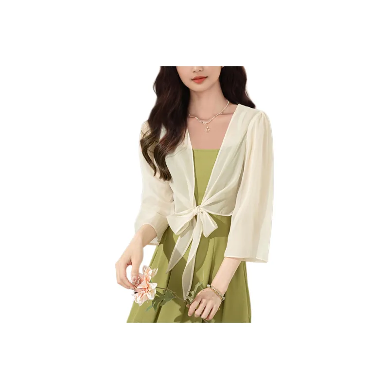 Wbwq Chiffon Shirt Women's Apricot-0