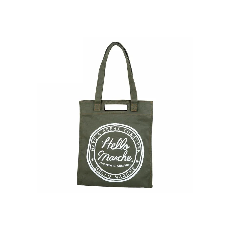 Hello Marche Denim With Canvas One Shoulder Handbag Unisex Multicolor-4
