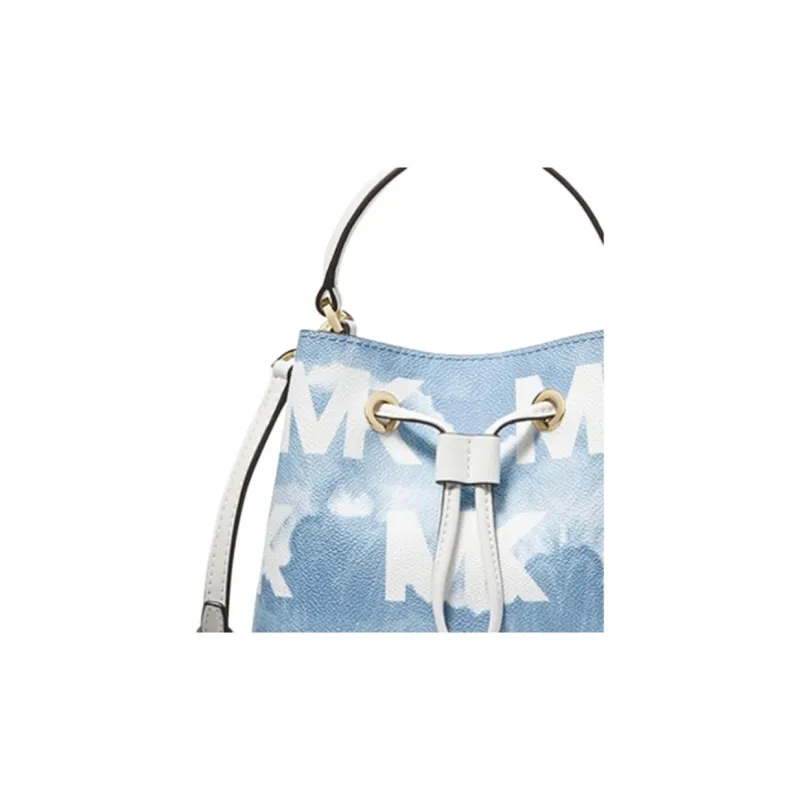 MICHAEL KORS Suri Canvas Bucket Bag, Shoulder Bag, Crossbody Bag, Handbag Trumpets Women's Sky Blue-1